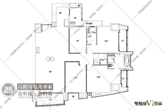 雙橡園V1特區標準層平面圖-B1戶