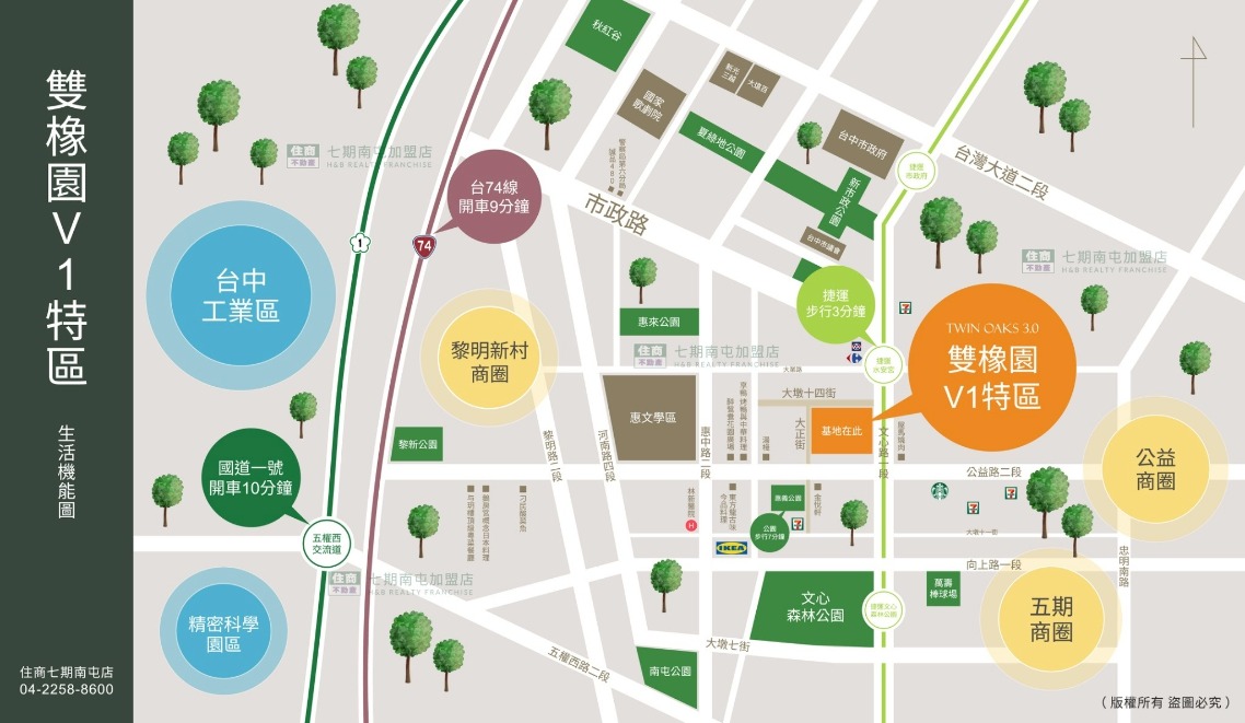 雙橡園V1特區周圍環境介紹圖