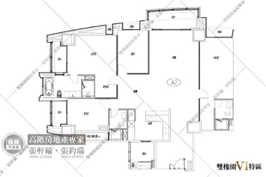 雙橡園V1特區標準層平面圖-A2戶