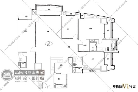 雙橡園V1特區標準層平面圖-A1戶