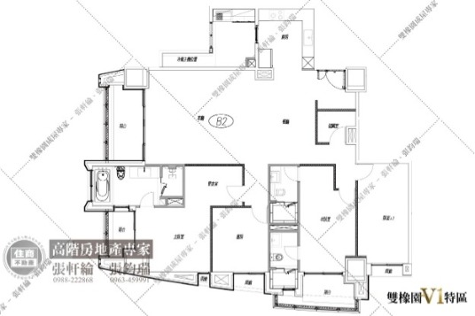 雙橡園V1特區標準層平面圖-B2戶